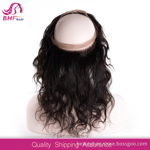 Top Quality Elastic Band Brazilian Hair Glueless 360 Lace Frontal Wig
